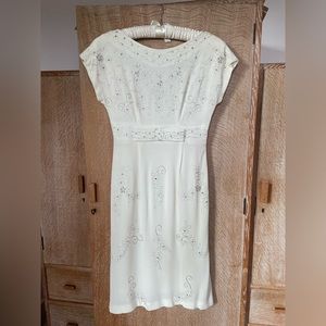 Gorgeous 1940s vintage silk crepe wedding or cocktail dress